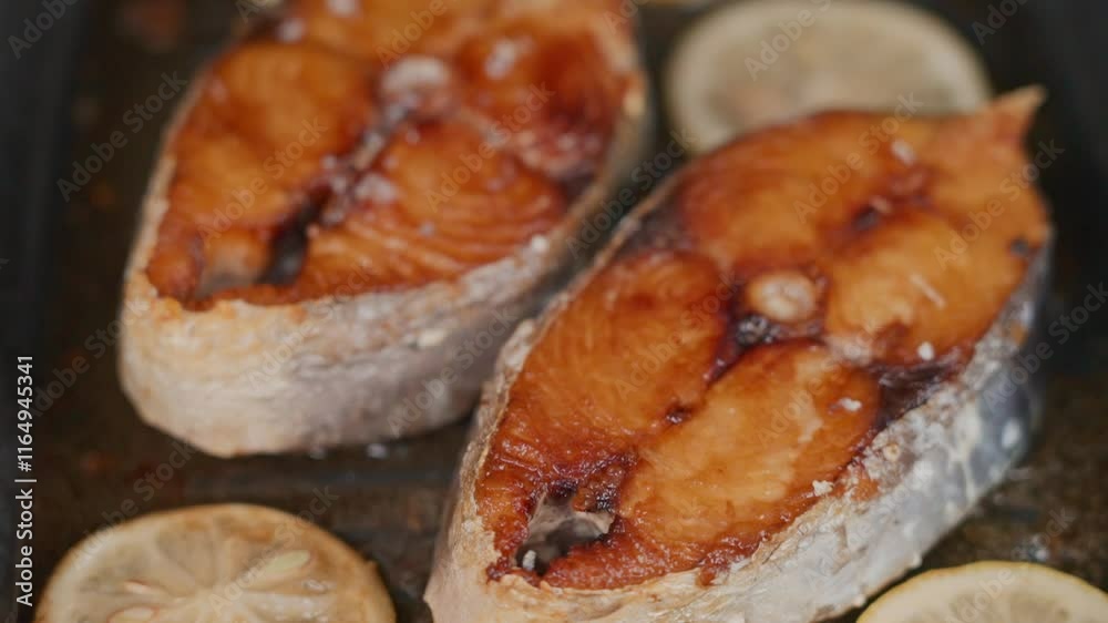 Fried Japanese Spanish mackerel video Fried Japanese Spanish mackerel video