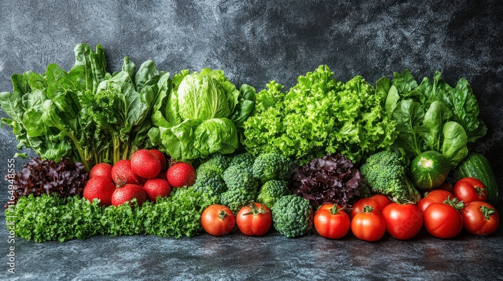 A colorful arrangement of fresh vegetables showcasing healthy eating options. A colorful arrangement of fresh vegetables showcasing healthy eating options.