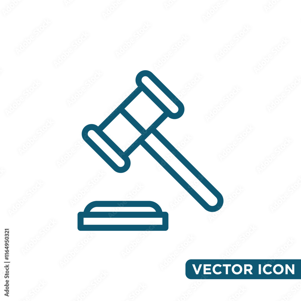 Simple Hammer Law Icon Design Template Simple Hammer Law Icon Design Template