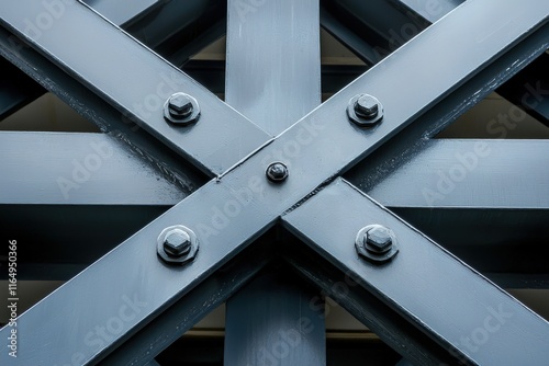 A detailed architectural background featuring the crisscrossed steel design of a modern stadium photo