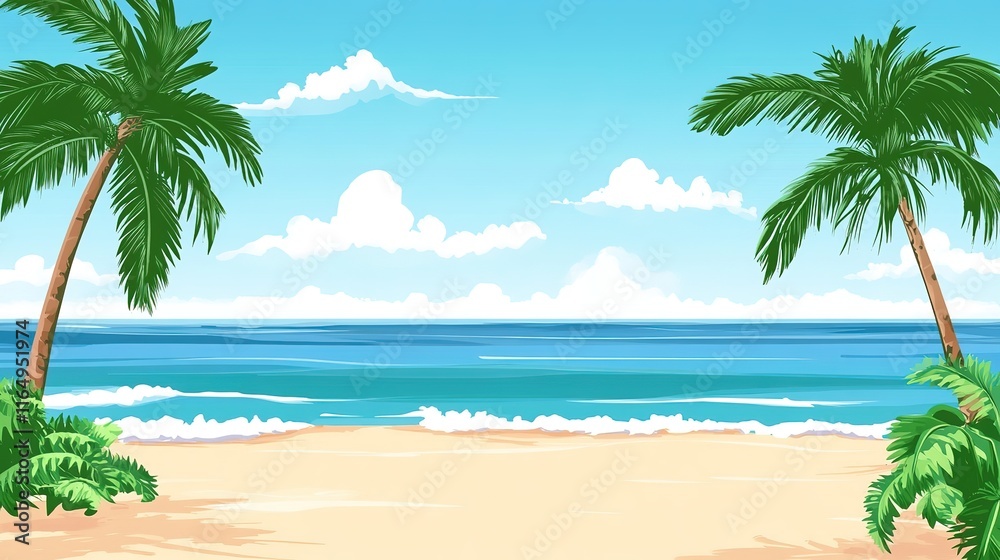 Serene Sea and Beach Background: A Tranquil Coastal Scene for Relaxation and Inspiration. Serene Sea and Beach Background: A Tranquil Coastal Scene for Relaxation and Inspiration.