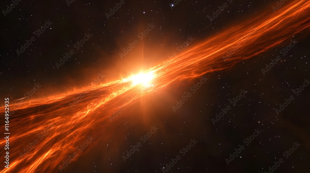Fiery Stellar Stream Illuminates Dark Space Fiery Stellar Stream Illuminates Dark Space