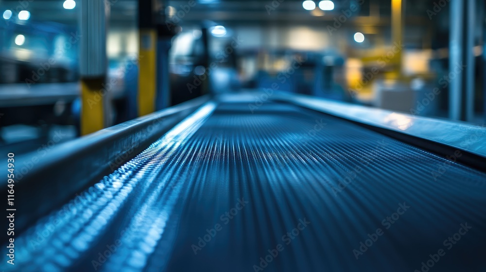 Conveyor Belt with Products in Warehouse Setting Focused on Logistics and Supply Chain Operations with Blurred Background Conveyor Belt with Products in Warehouse Setting Focused on Logistics and Supply Chain Operations with Blurred Background