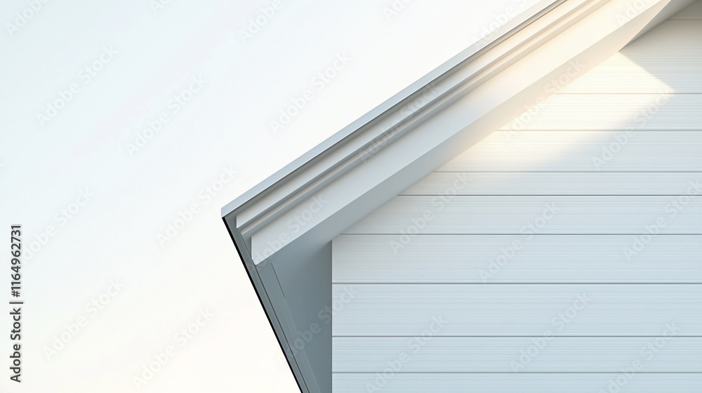 Obraz premium White house roof and siding detail.