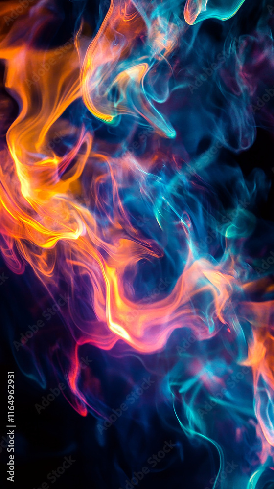 Fototapeta premium Glowing campfire flames close-up