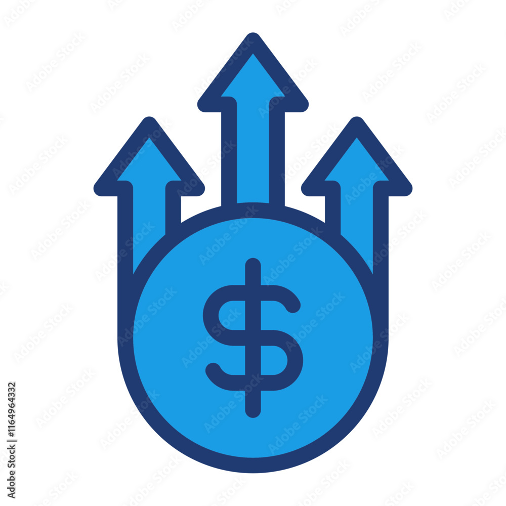 Growth Blue Color Icon Growth Blue Color Icon