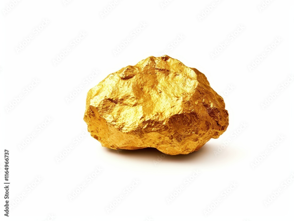 A Stunning Gold Nugget on a Clear White Background Showcasing Natural Beauty and Rich Texture for Elegant Designs and Professional Use A Stunning Gold Nugget on a Clear White Background Showcasing Natural Beauty and Rich Texture for Elegant Designs and Professional Use