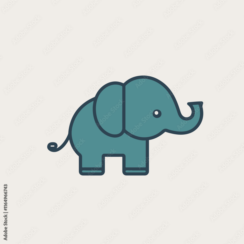 Vector drawn elephant icon. Vector drawn elephant icon.