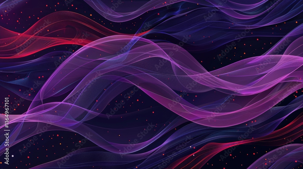 Abstract waves of purple and pink flow against a dark background, creating a dynamic visual effect. Abstract waves of purple and pink flow against a dark background, creating a dynamic visual effect.