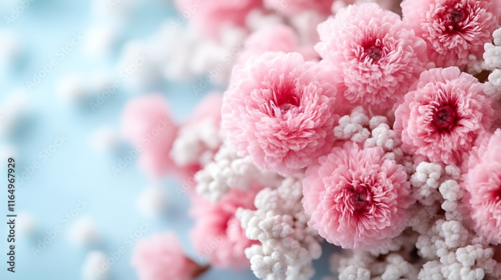 Delicate Pink Flowers and White Baby Breath Bouquet Delicate Pink Flowers and White Baby Breath Bouquet