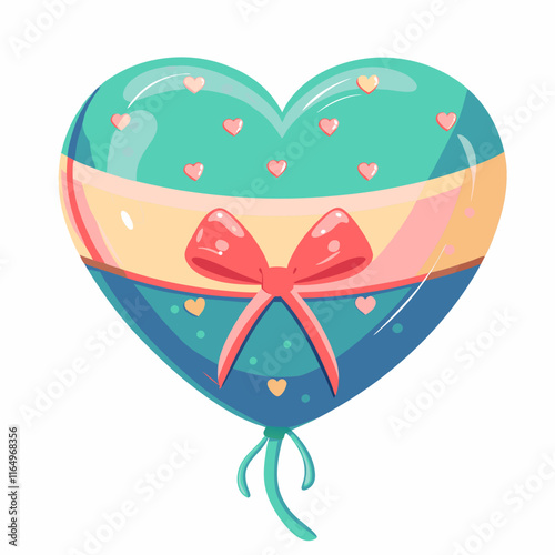 Valentine's day celebration heart-shaped balloon digital art colorful environment playful viewpoint love concept