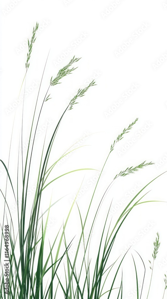 Fototapeta premium Elegant Grass Illustration - A Lush Green Meadow