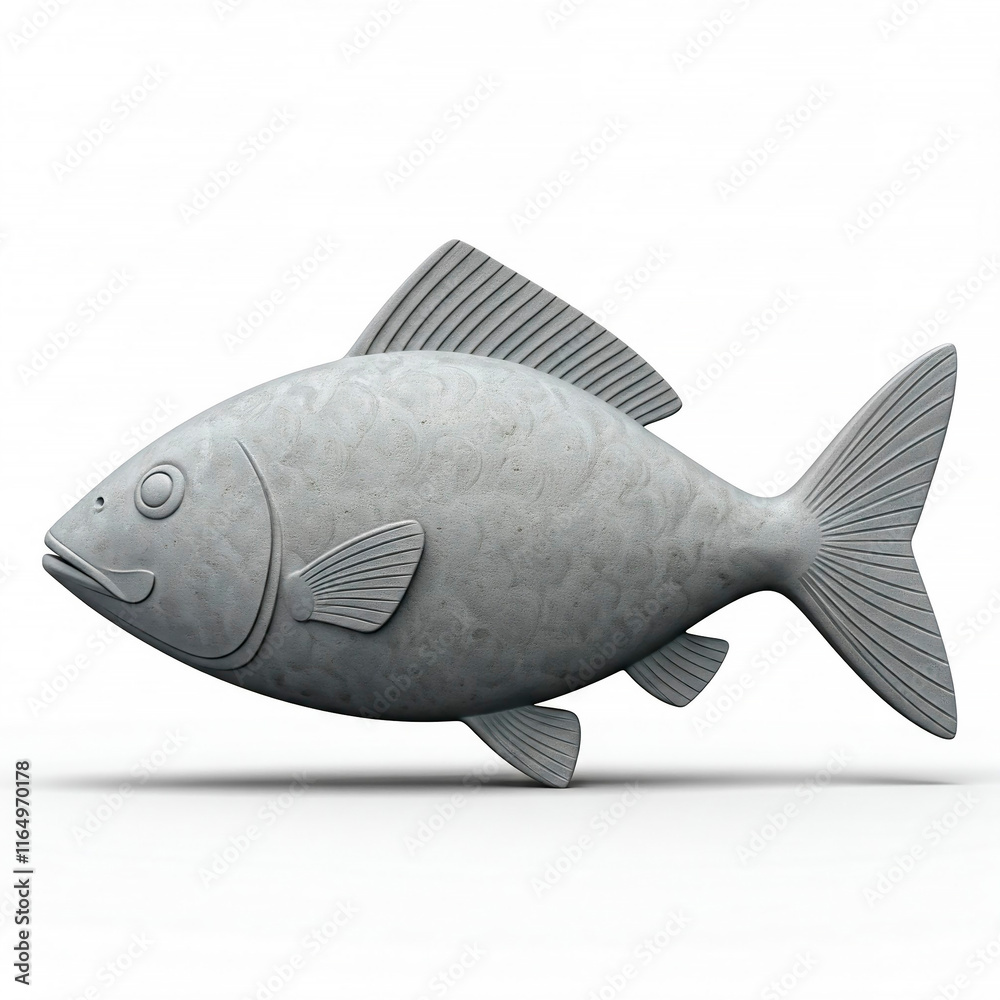 Sculpture of a river fish made of cement Sculpture of a river fish made of cement
