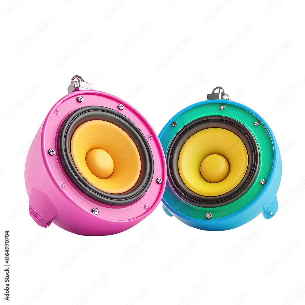 Vibrant Pair of Large Audio Speakers with Glow Effects Vibrant Pair of Large Audio Speakers with Glow Effects