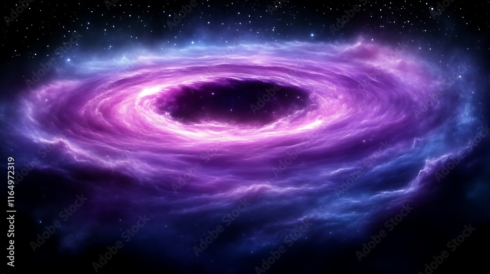 Obraz premium Cosmic Nebula Swirling Purple and Blue Hues in Space