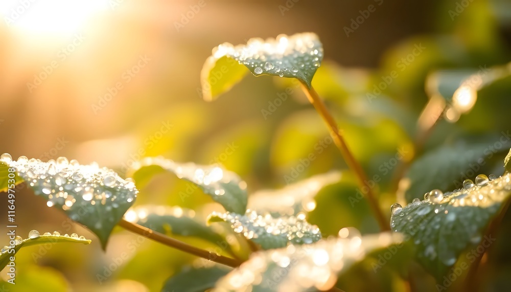 Golden Hour Dewdrops: A Symphony of Nature's Beauty Golden Hour Dewdrops: A Symphony of Nature's Beauty