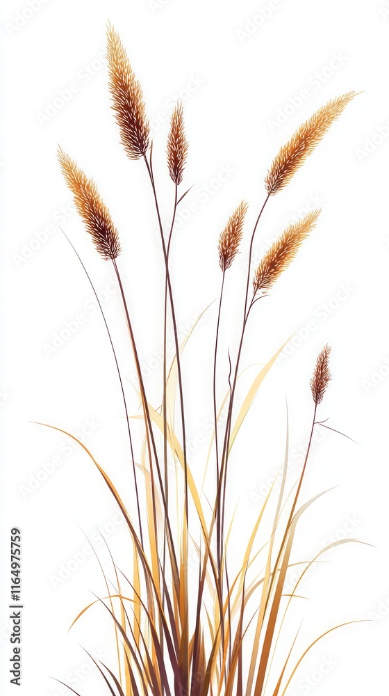 Autumnal Grass Illustration: A Detailed Artistic View of Nature's Beauty
