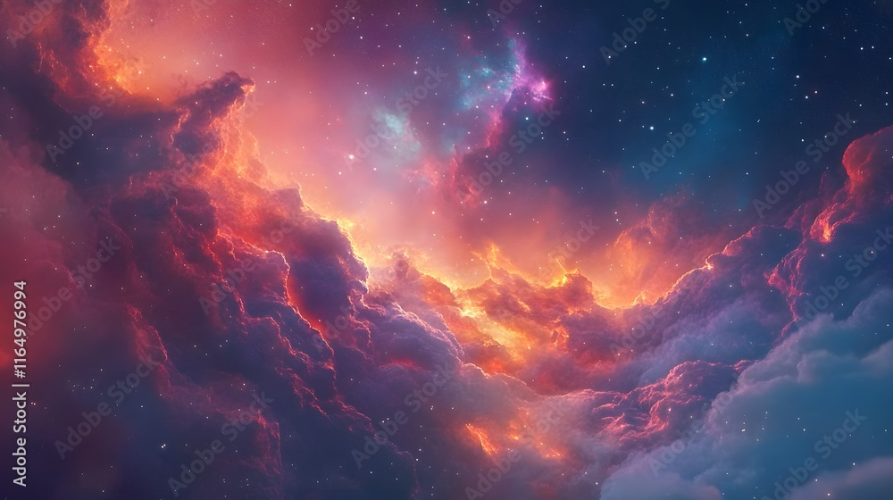 Cosmic Nebula Cloudscape Starry Night Sky Cosmic Nebula Cloudscape Starry Night Sky