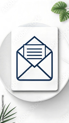 envelope icon on white background photo