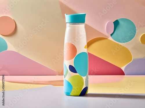 cute reusable bottle water mockup