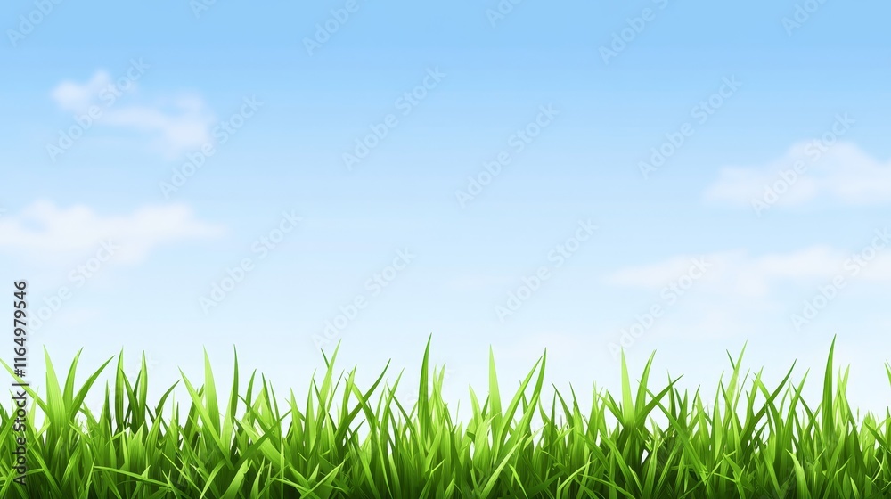 A clear sky above lush green grass, creating a serene and natural landscape. A clear sky above lush green grass, creating a serene and natural landscape.
