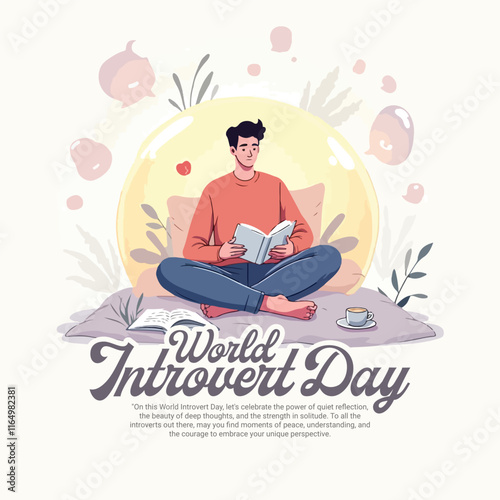 World Introvert Day on January 2nd social media post banner template