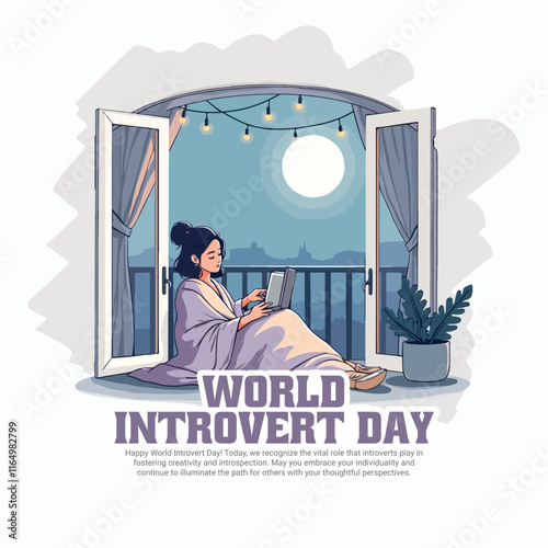 World Introvert Day on January 2nd social media post banner template