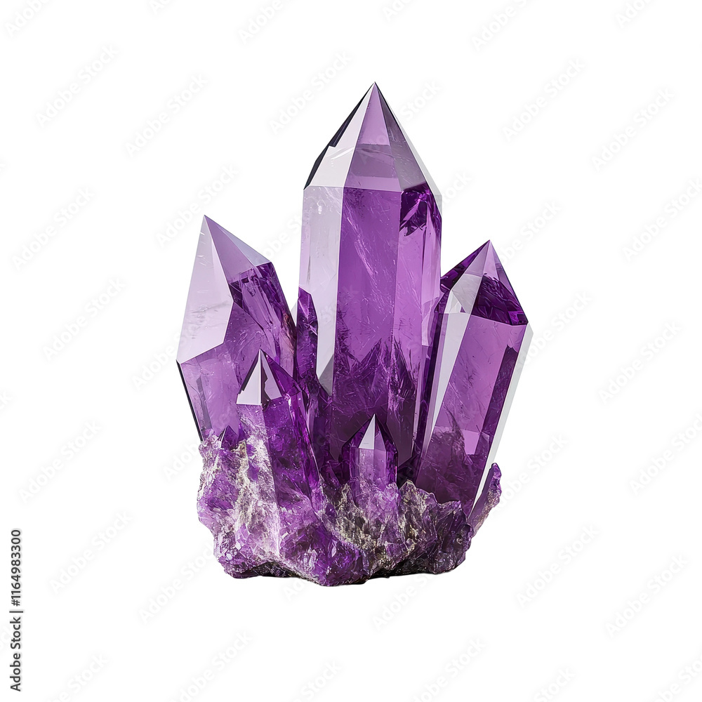 Beautiful Amethyst Crystal Cluster Displaying Rich Color Beautiful Amethyst Crystal Cluster Displaying Rich Color