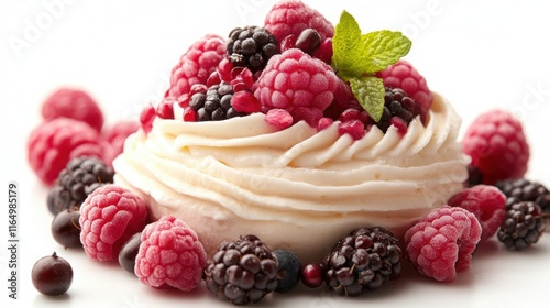 Creamy vanilla yogurt topped with fresh fruit