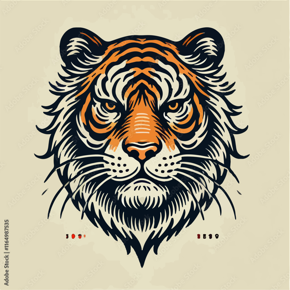 Obraz premium tiger head vector illustration