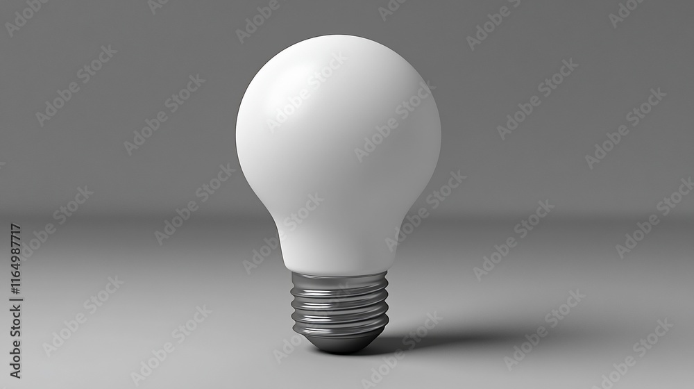 White lightbulb on gray background. White lightbulb on gray background.