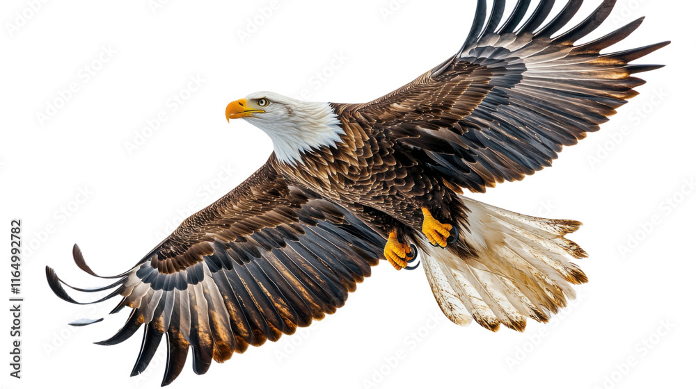 Obraz premium bald eagle in flight isolated on white background