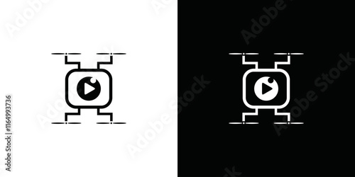 video shooting and drone vector logo