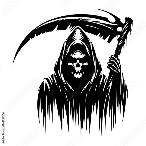 Grim Reaper Silhouette Vector Illustration