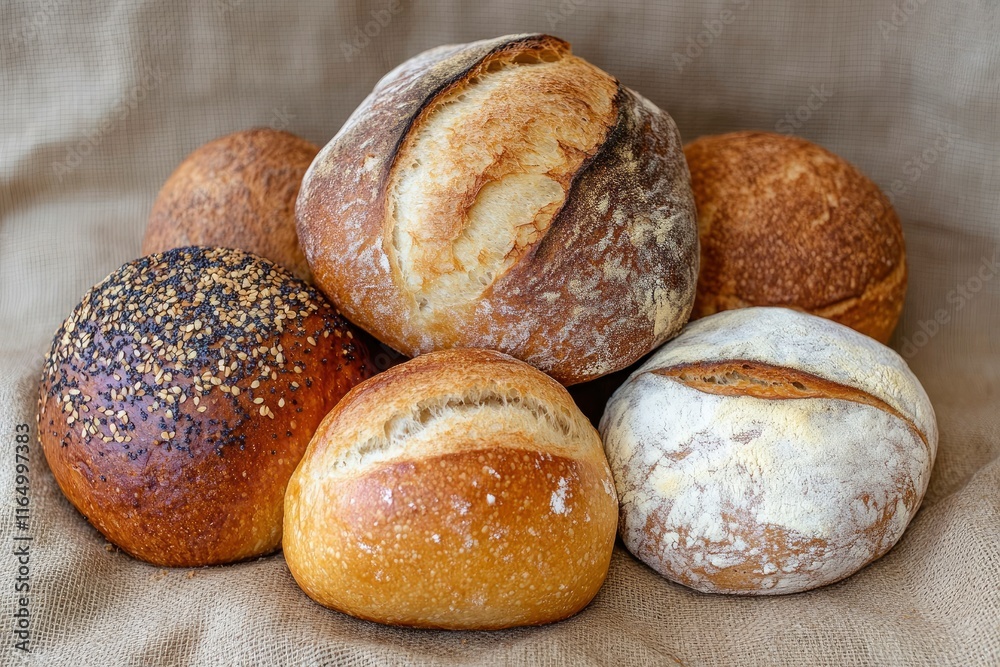 Homemade natural breads. Different kinds of fresh bread as background, top view with copy space. Homemade natural breads. Different kinds of fresh bread as background, top view with copy space.