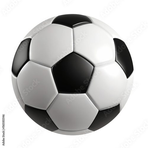 Football or soccer ball on transparent background PNG Generative AI