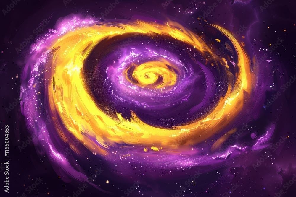 Obraz premium Galactic spiral formation deep space digital art cosmic environment abstract view celestial dynamics