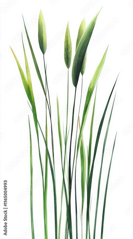 A Delicate Watercolor Depiction of Lush Grass, Perfect for Nature Lovers A Delicate Watercolor Depiction of Lush Grass, Perfect for Nature Lovers