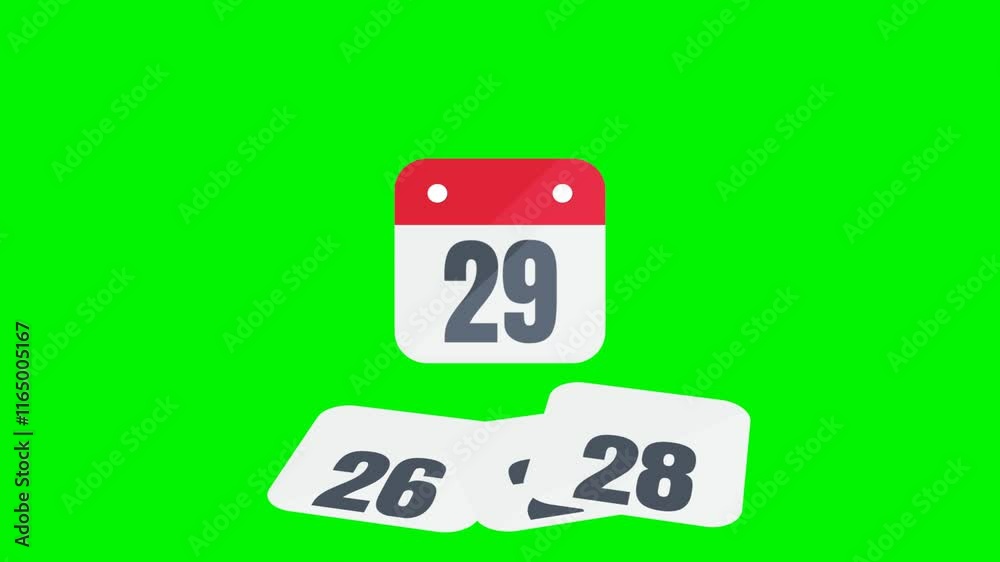 Animated calendar green screen simple icon element asset visual Animated calendar green screen simple icon element asset visual