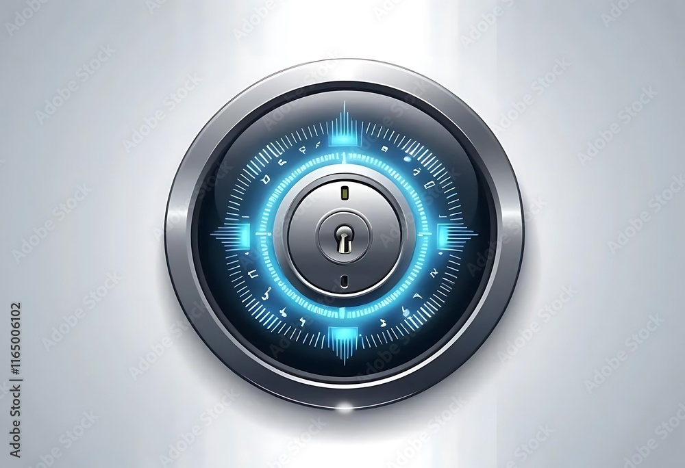 Futuristic Digital Lock Modern Security System Design Futuristic Digital Lock Modern Security System Design
