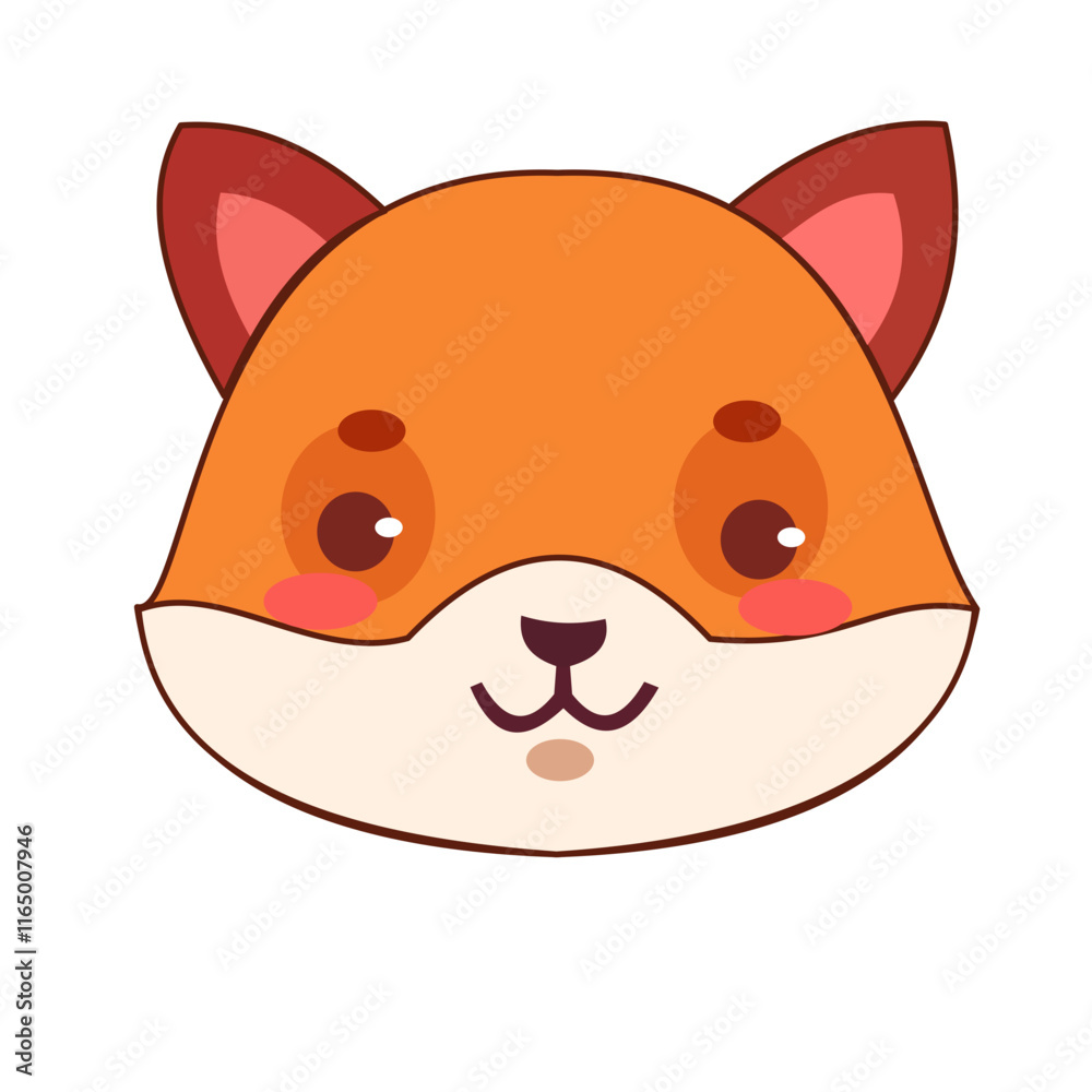 Cute Cartoon Fox Face Illustration Cute Cartoon Fox Face Illustration