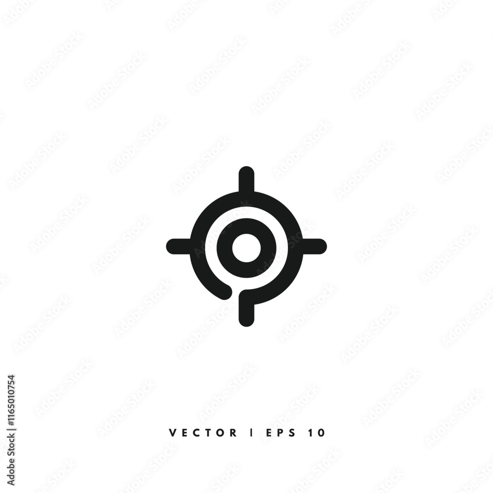 Target Location Icon. Editable Stroke Target Location Icon. Editable Stroke