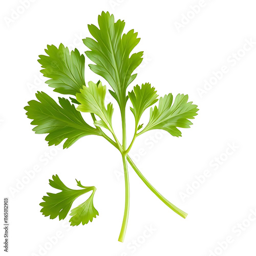 Green cilantro leaf Png with on transparent background