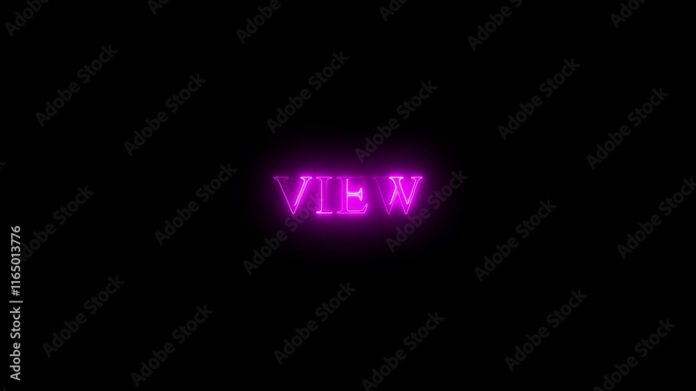 View glowing neon text animation on pink color text a black background. View glowing neon text animation on pink color text a black background.