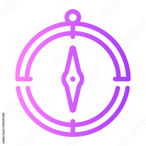 compass Line Gradient Icon