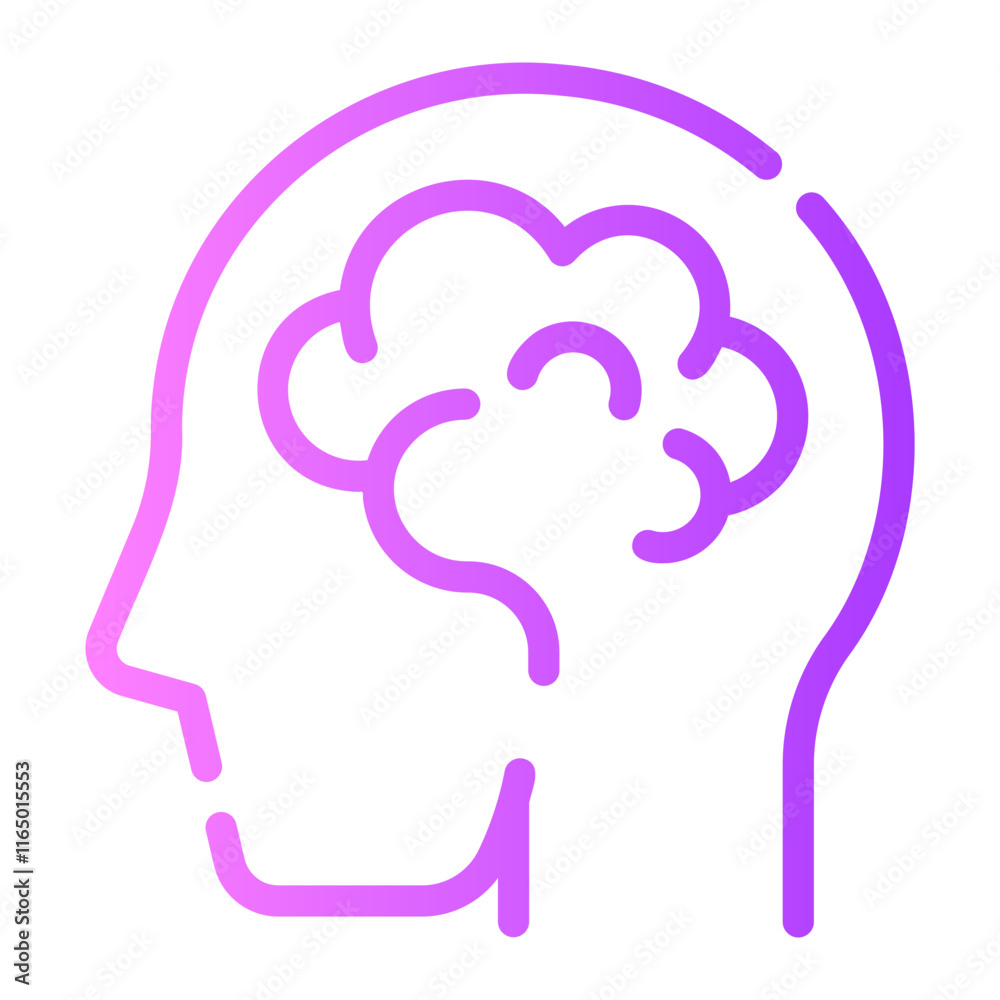 brain Line Gradient Icon