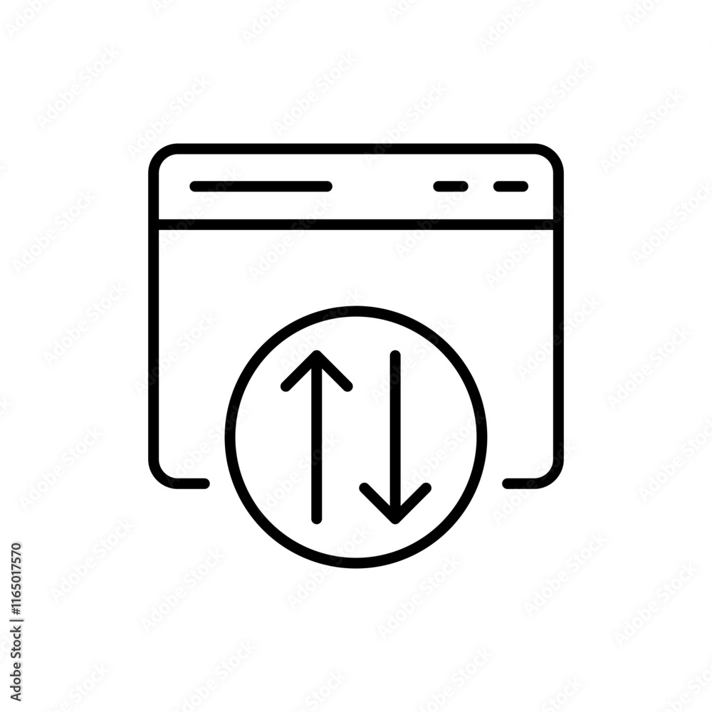 API outline icons, minimalist vector illustration ,simple transparent graphic element .Isolated on white background