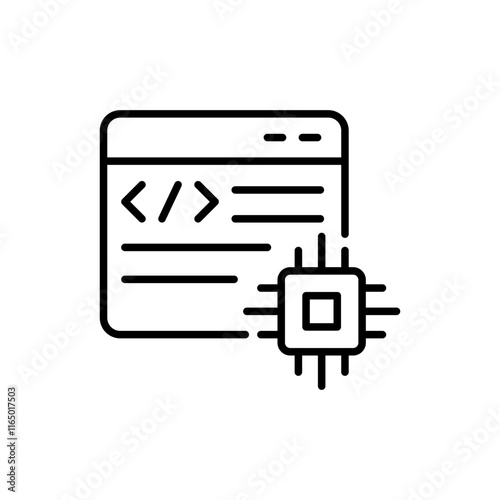 API program outline icons, minimalist vector illustration ,simple transparent graphic element .Isolated on white background
