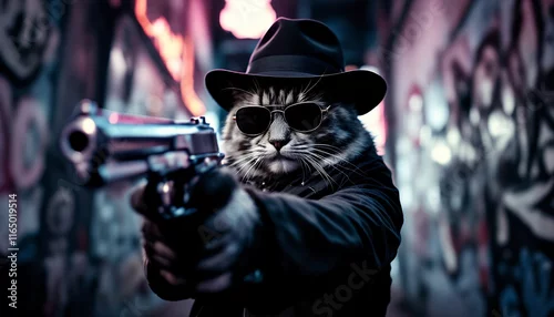 Obraz Gangster Cat in the Alley