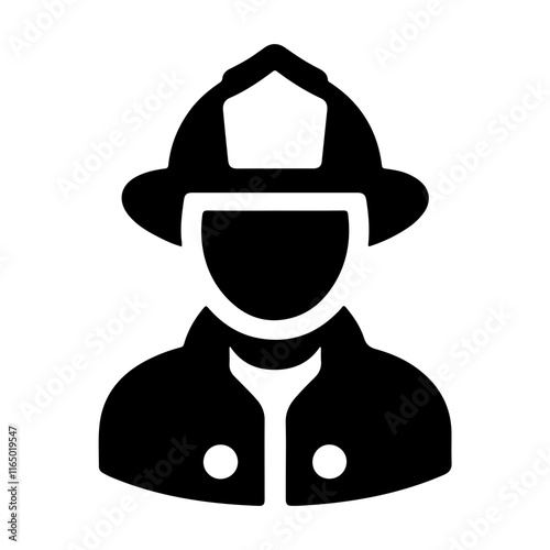 Bold and Simple Firefighter Icon Perfect for Graphic Projects